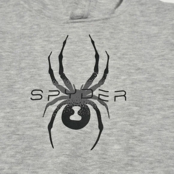 Gray Spider Logo Boy's Size 5/6 Fleece Hoodie - Picture 2 of 10